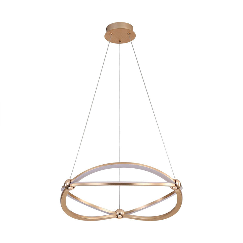 Golden Lighting Spirale 19in LED Chandelier | Modern Anodized Gold Ring | Dining Room & Foyer | 18.88 x 18.88 x 4.13 in | Model 7916-19 AGL