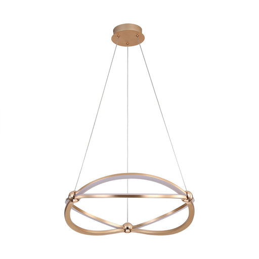 Golden Lighting Spirale 19in LED Chandelier | Modern Anodized Gold Ring | Dining Room & Foyer | 18.88 x 18.88 x 4.13 in | Model 7916-19 AGL