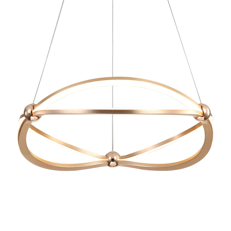 Golden Lighting Spirale 19in LED Chandelier | Modern Anodized Gold Ring | Dining Room & Foyer | 18.88 x 18.88 x 4.13 in | Model 7916-19 AGL