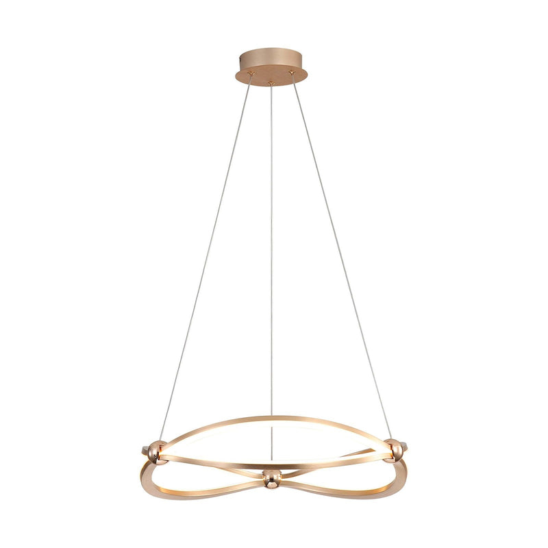 Golden Lighting Spirale 19in LED Chandelier | Modern Anodized Gold Ring | Dining Room & Foyer | 18.88 x 18.88 x 4.13 in | Model 7916-19 AGL