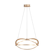 Golden Lighting Spirale 19in LED Chandelier | Modern Anodized Gold Ring | Dining Room & Foyer | 18.88 x 18.88 x 4.13 in | Model 7916-19 AGL