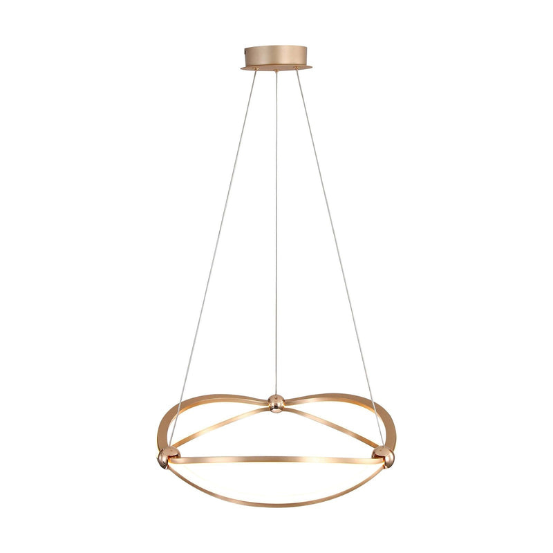 Golden Lighting Spirale 19in LED Chandelier | Modern Anodized Gold Ring | Dining Room & Foyer | 18.88 x 18.88 x 4.13 in | Model 7916-19 AGL