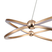 Golden Lighting Spirale 19in LED Chandelier | Modern Anodized Gold Ring | Dining Room & Foyer | 18.88 x 18.88 x 4.13 in | Model 7916-19 AGL