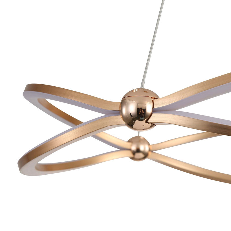 Golden Lighting Spirale 19in LED Chandelier | Modern Anodized Gold Ring | Dining Room & Foyer | 18.88 x 18.88 x 4.13 in | Model 7916-19 AGL