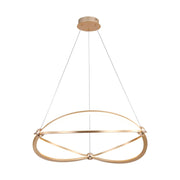 Golden Lighting Spirale 24in Integrated LED Chandelier | Modern Anodized Gold Aluminum and Steel | Dining Room & Foyer | Model 7916-24 AGL
