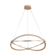 Golden Lighting Spirale 24in Integrated LED Chandelier | Modern Anodized Gold Aluminum and Steel | Dining Room & Foyer | Model 7916-24 AGL