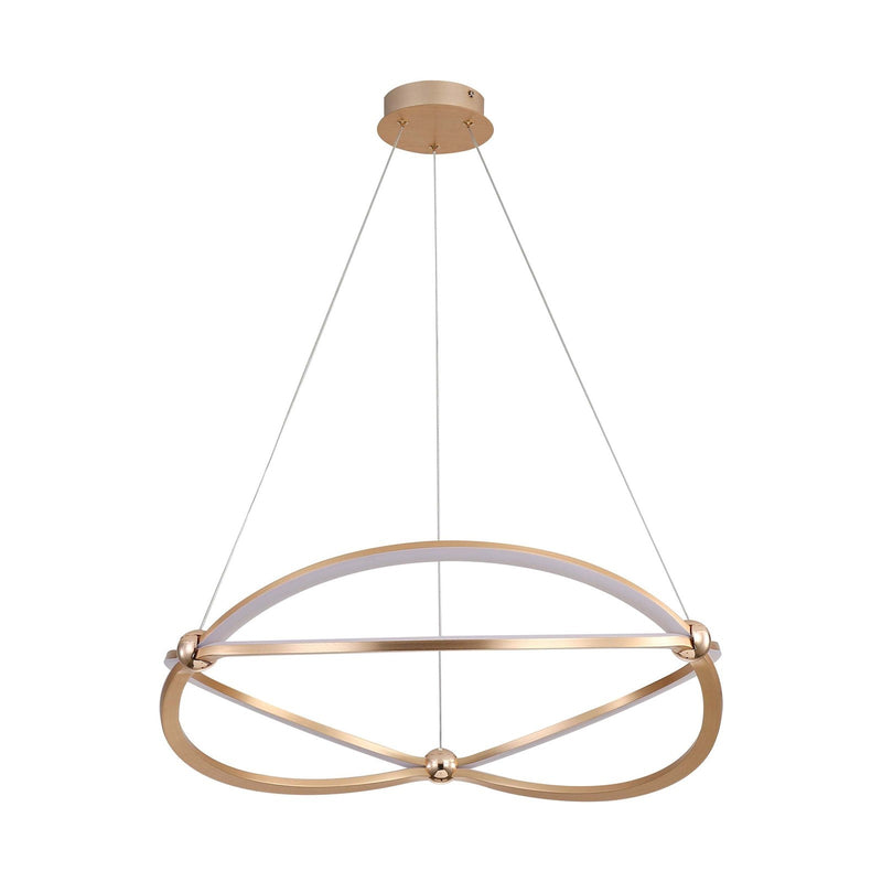 Golden Lighting Spirale 24in Integrated LED Chandelier | Modern Anodized Gold Aluminum and Steel | Dining Room & Foyer | Model 7916-24 AGL