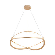 Golden Lighting Spirale 24in Integrated LED Chandelier | Modern Anodized Gold Aluminum and Steel | Dining Room & Foyer | Model 7916-24 AGL