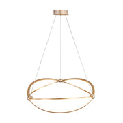 Golden Lighting Spirale 24in Integrated LED Chandelier | Modern Anodized Gold Aluminum and Steel | Dining Room & Foyer | Model 7916-24 AGL