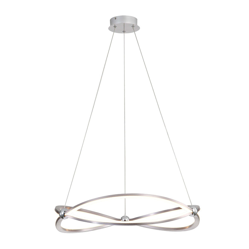 Golden Lighting Spirale 24in Integrated LED Chandelier | Modern Satin Nickel Aluminum and Steel | Dining Room & Foyer | Model 7916-24 SNC