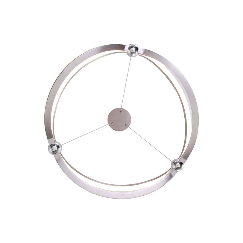 Golden Lighting Spirale 24in Integrated LED Chandelier | Modern Satin Nickel Aluminum and Steel | Dining Room & Foyer | Model 7916-24 SNC