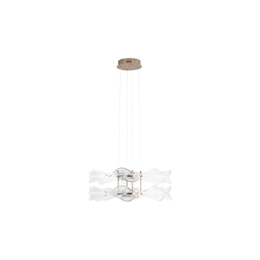 Golden Lighting Vetrina 2 Light Pendant, Light Gold/Clear Glass - 8046-2PLG