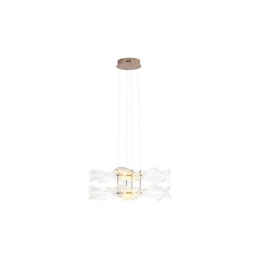 Golden Lighting Vetrina 2 Light Pendant, Light Gold/Clear Glass
