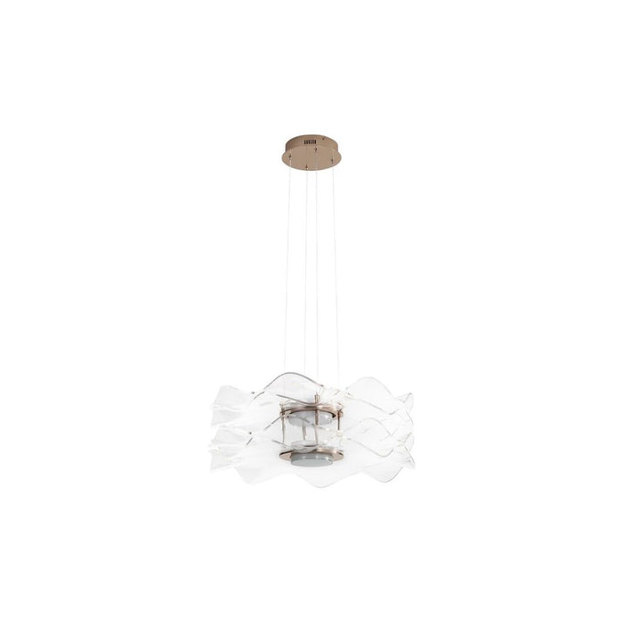 Golden Lighting Vetrina 2 Light Pendant, Light Gold/Clear Glass