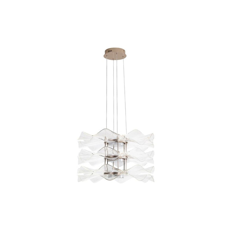Golden Lighting Vetrina 3 Light Pendant, Light Gold/Clear Glass - 8046-3PLG