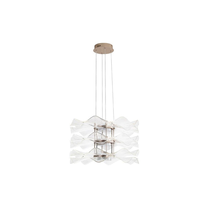 Golden Lighting Vetrina 3 Light Pendant, Light Gold/Clear Glass - 8046-3PLG