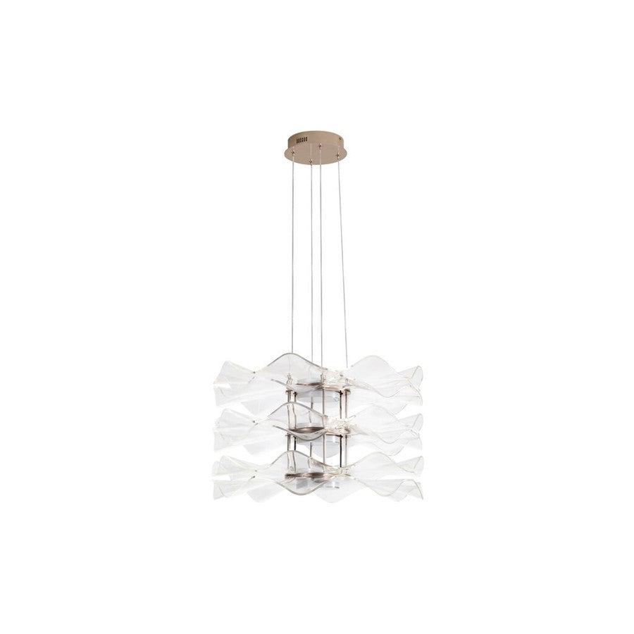 Golden Lighting Vetrina 3 Light Pendant, Light Gold/Clear Glass - 8046-3PLG