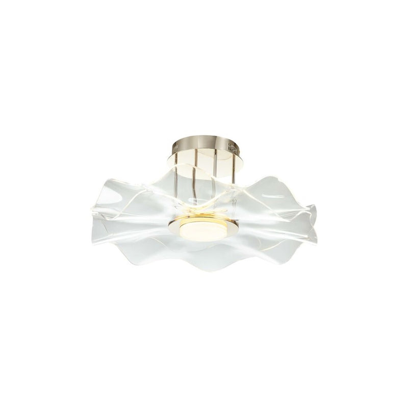 Golden Lighting Vetrina 1 Light Semi-Flush, Light Gold/Clear Glass