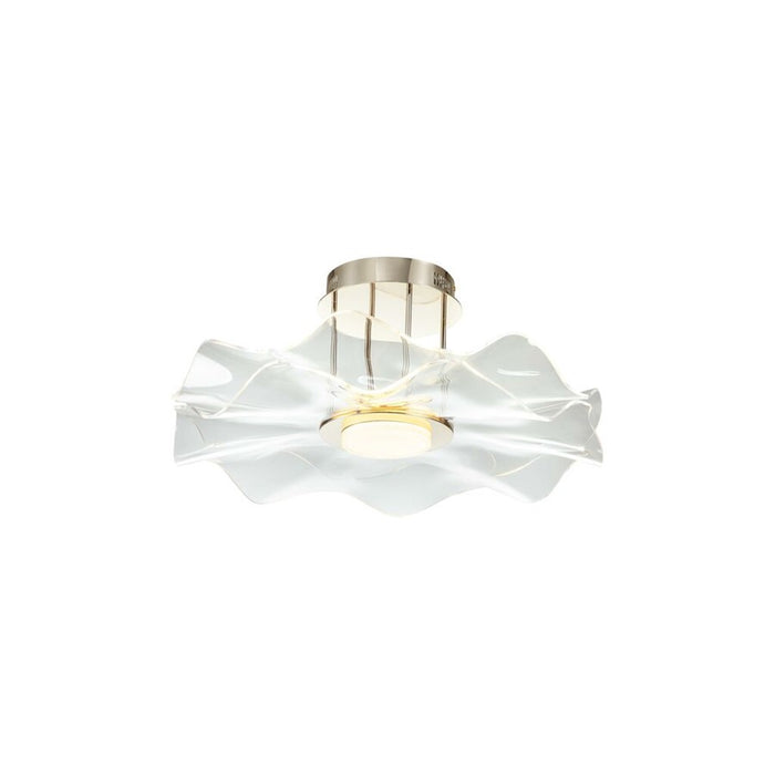 Golden Lighting Vetrina 1 Light Semi-Flush, Light Gold/Clear Glass