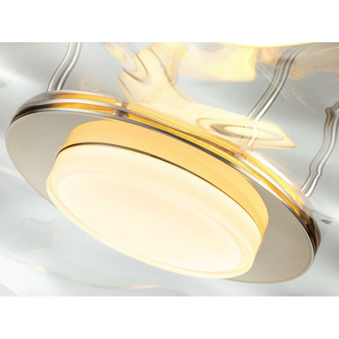 Golden Lighting Vetrina 1 Light Semi-Flush, Light Gold/Clear Glass
