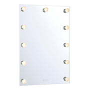 Golden Lighting StarLight 24in Lighted Vanity Mirror | Modern Matte White Steel and Clear Acrylic Globe | Bathroom & Dressing | Model 8195-24M WHT-A