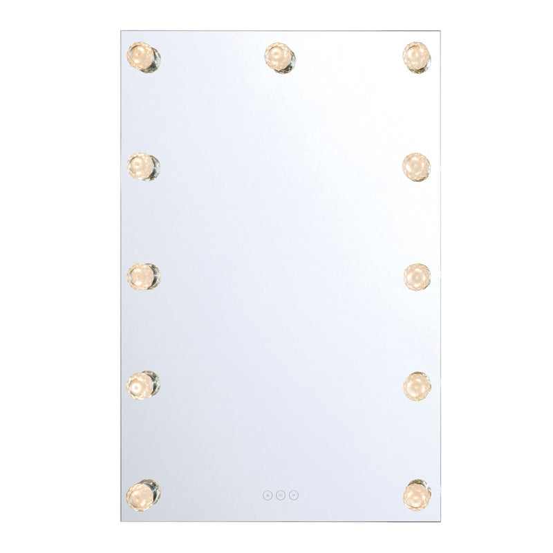 Golden Lighting StarLight 24in Lighted Vanity Mirror | Modern Matte White Steel and Clear Acrylic Globe | Bathroom & Dressing | Model 8195-24M WHT-A