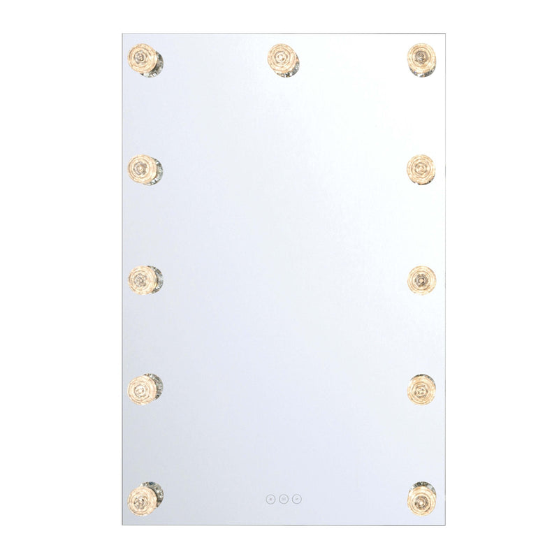 Golden Lighting StarLight 24in LED Lighted Mirror | Modern Matte White Steel | Bathroom & Vanity | 24 x 36 in, Wall Mount | Model 8195-24M WHT-B
