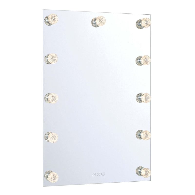 Golden Lighting StarLight 24in LED Lighted Mirror | Modern Matte White Steel | Bathroom & Vanity | 24 x 36 in, Wall Mount | Model 8195-24M WHT-B