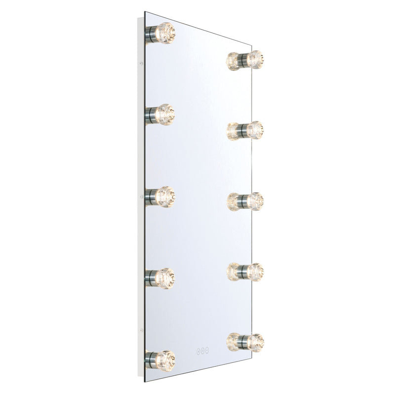 Golden Lighting StarLight 24in LED Lighted Mirror | Modern Matte White Steel | Bathroom & Vanity | 24 x 36 in, Wall Mount | Model 8195-24M WHT-B