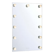 Golden Lighting Starlight 24in LED Lighted Mirror | Modern Matte White and Cut Crystal | Bathroom & Dressing Room Vanity | Model 8195-24M WHT-C