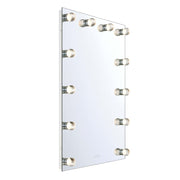 Golden Lighting StarLight 30in Lighted Mirror | Modern Matte White Steel with Clear Acrylic Globe | Bathroom & Vanity | Model 8195-30M WHT-A