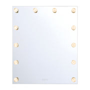 Golden Lighting StarLight 30in Lighted Mirror | Modern Matte White Steel with Clear Acrylic Globe | Bathroom & Vanity | Model 8195-30M WHT-A
