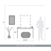 Golden Lighting Starlight 30in Rectangular LED Lighted Mirror | Modern Matte White Steel and Clear Glass Rose | Bathroom | Model 8195-30M WHT-B