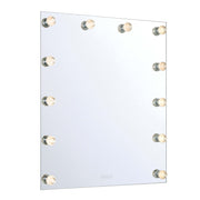 Golden Lighting StarLight 30in Lighted Mirror | Modern Matte White Steel with Cut Crystal Diffusers | Bathroom & Dressing Room | Model 8195-30M WHT-C