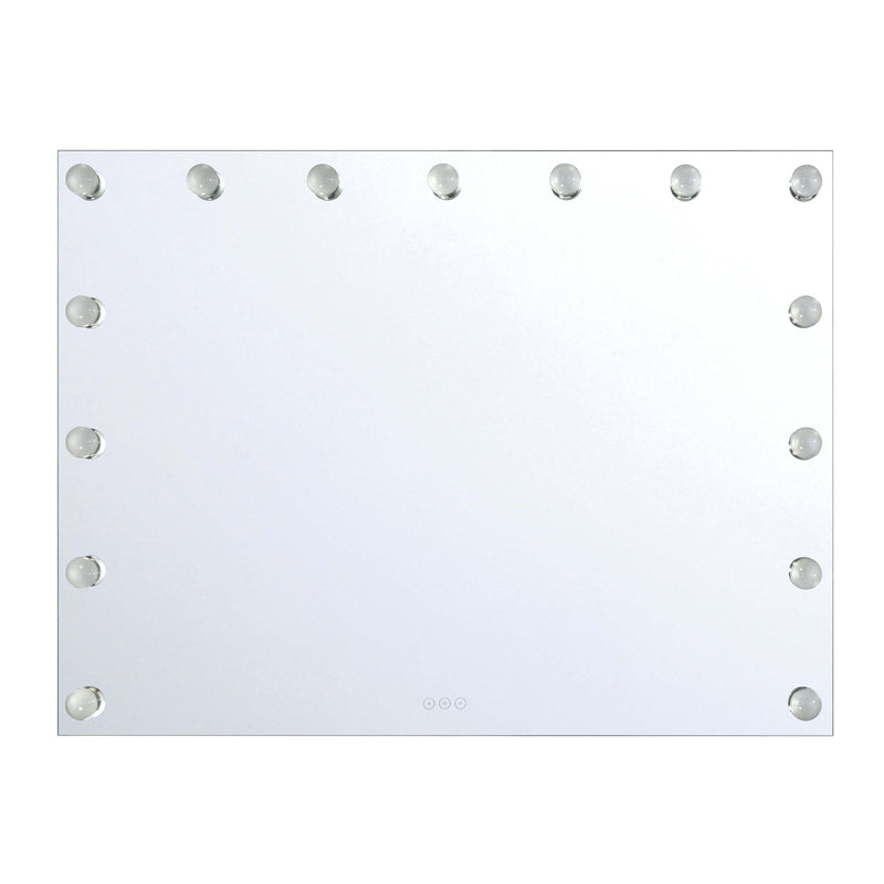 Golden Lighting StarLight 48in LED Lighted Bathroom Mirror | Matte White Steel with Clear Acrylic Globe | Vanity & Dressing | Model 8195-48M WHT-A