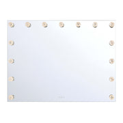 Golden Lighting StarLight 48in Lighted Mirror | Modern Matte White and Clear Glass Rose | Bathroom Vanity & Dressing Room | Model 8195-48M WHT-B