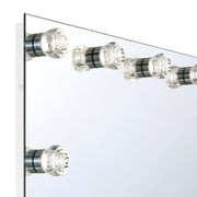 Golden Lighting StarLight 48in Lighted Mirror | Modern Matte White and Clear Glass Rose | Bathroom Vanity & Dressing Room | Model 8195-48M WHT-B