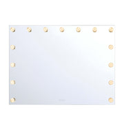 Golden Lighting StarLight 48in LED Lighted Mirror | Modern Matte White Steel and Cut Crystal | Bathroom & Dressing Room | Model 8195-48M WHT-C