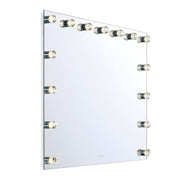 Golden Lighting StarLight 48in LED Lighted Mirror | Modern Matte White Steel and Cut Crystal | Bathroom & Dressing Room | Model 8195-48M WHT-C