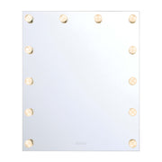 Golden Lighting StarLight 48in LED Lighted Mirror | Modern Matte White Steel and Cut Crystal | Bathroom & Dressing Room | Model 8195-48M WHT-C
