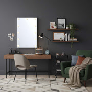 Golden Lighting StarLight 48in LED Lighted Mirror | Modern Matte White Steel and Cut Crystal | Bathroom & Dressing Room | Model 8195-48M WHT-C