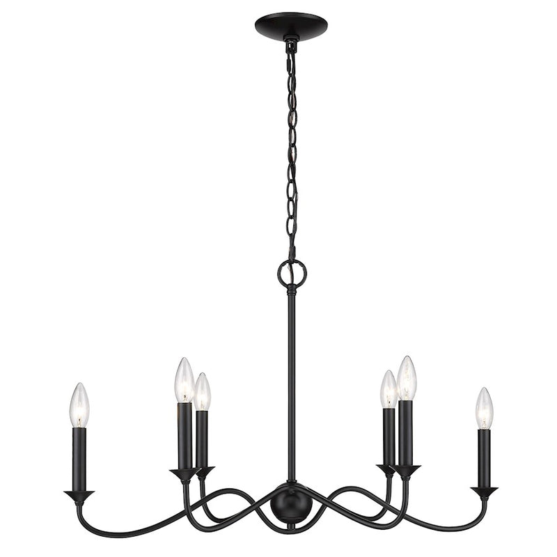 Golden Lighting Tierney Linear Pendant, Matte Black
