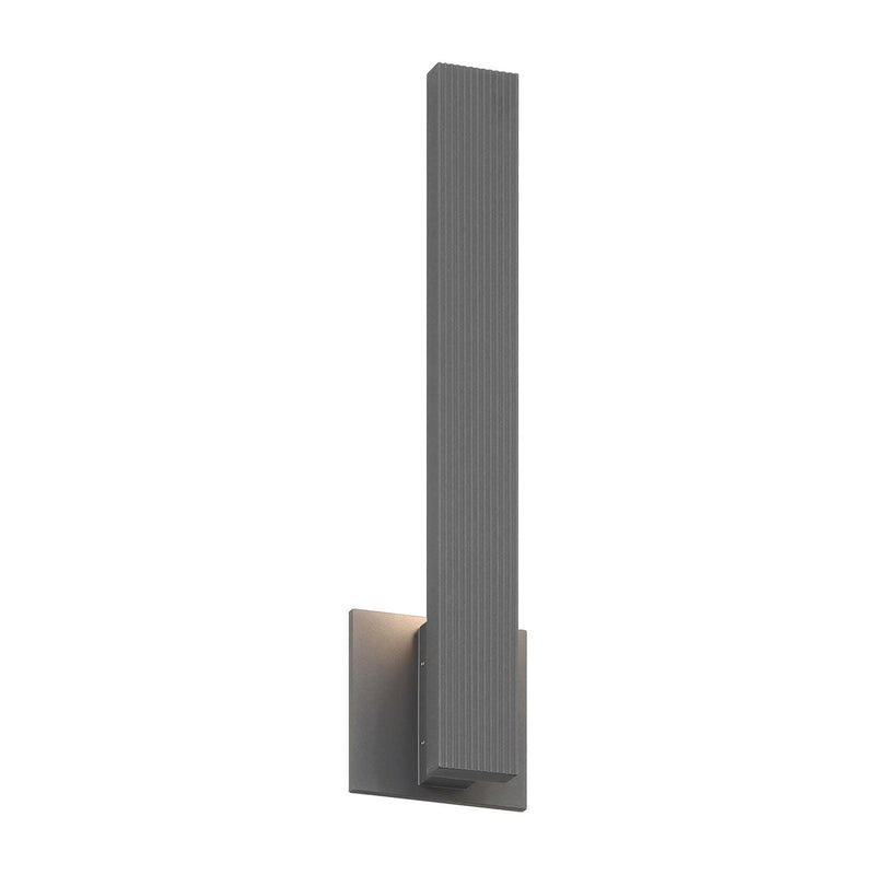 Golden Lighting Enso 18in Integrated LED Outdoor Wall Light | Modern Smooth Gray Aluminum | Entryway & Patio | 369.5 Lumens | Model 8432-OWL18 SGY
