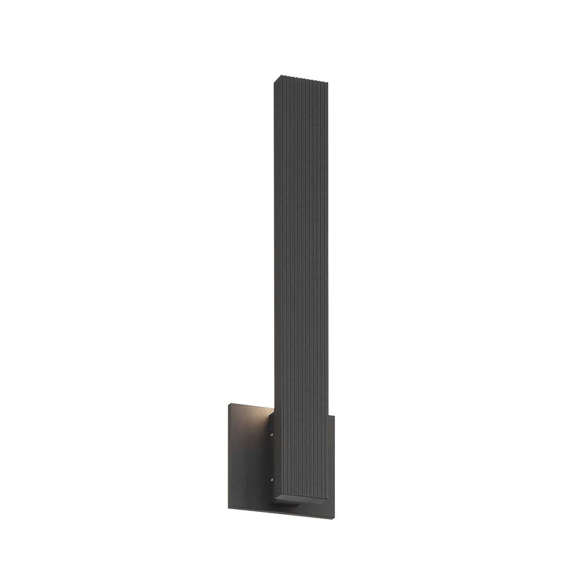 Golden Lighting Enso 18in Integrated LED Outdoor Wall Light | Modern Textured Black Aluminum | Front Door & Patio | Model 8432-OWL18 TBK