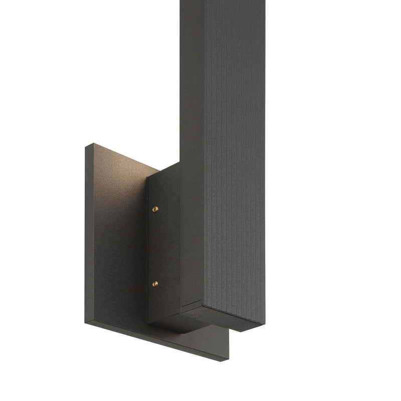 Golden Lighting Enso 18in Integrated LED Outdoor Wall Light | Modern Textured Black Aluminum | Front Door & Patio | Model 8432-OWL18 TBK