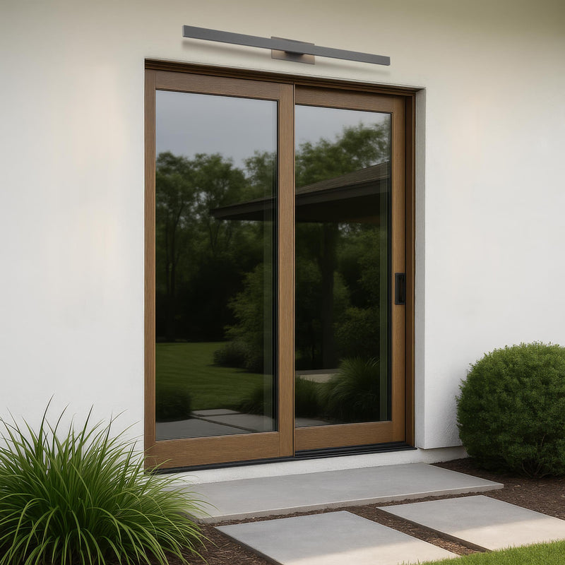 Golden Lighting Enso 51in Integrated LED Outdoor Wall Light | Modern Smooth Gray Aluminum | Entryway & Patio | Model 8432-OWL51 SGY