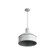 Golden Lighting Tinsmith 15in 1-Light Pendant | Rustic Aged Galvanized Steel and Galvanized Steel | Kitchen & Dining Room | Model 8801-M1L AGV-GV