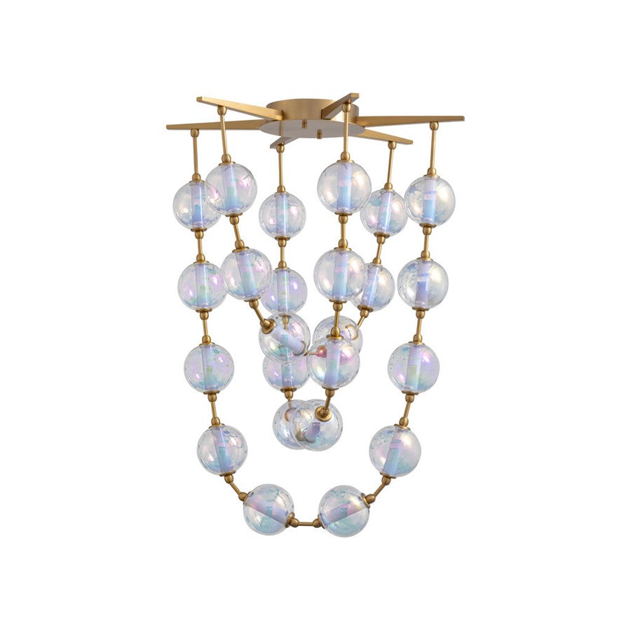 Golden Perla 28" LED Pendant, Brushed Champagne Bronze/Clear Glass - 9013-28BCB