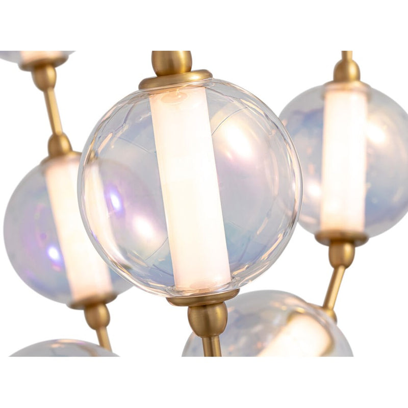 Golden Perla 28" LED Pendant, Brushed Champagne Bronze/Clear Glass