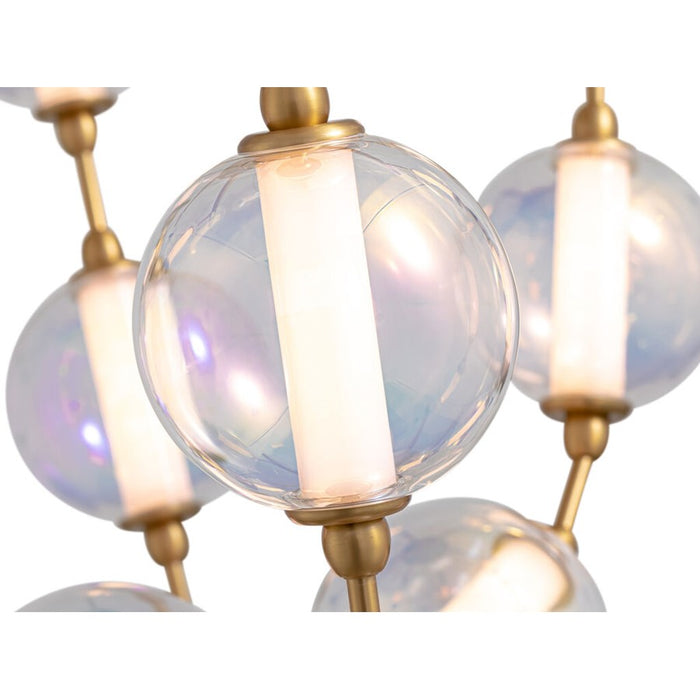 Golden Perla 28" LED Pendant, Brushed Champagne Bronze/Clear Glass